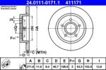 ATE Disc frana spate Ford Focus III ATE 24.0111-0171.1 (24.0111-0171.1)