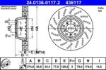 ATE Disc frana compus BMW Seria 5 E60/E61, Seria 6 E63 ATE 24.0136-0117.2 (24.0136-0117.2)