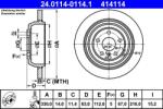 ATE Disc frana spate Mercedes Clasa R W251, ML W164 ATE 24.0114-0114.1 (24.0114-0114.1)