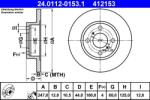 ATE Disc frana fata Opel Agila A, Suzuki Wagon R+ ATE 24.0112-0153.1 (24.0112-0153.1)