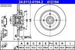 ATE Disc frana spate Citroën Berlingo, Peugeot Partner ATE 24.0112-0194.2 (24.0112-0194.2)