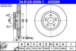 ATE Disc frana fata Ford Kuga II, Transit Connect V408 ATE 24.0125-0209.1 (24.0125-0209.1)