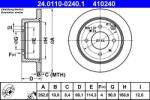 ATE Disc frana spate Mitsubishi Galant VII, Galant VIII ATE 24.0110-0240.1 (24.0110-0240.1)