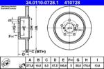 ATE Disc frana spate Subaru Legacy IV, Outback ATE 24.0110-0728.1 (24.0110-0728.1)