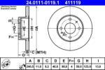 ATE Disc frana Fiat Panda, Tipo ATE 24.0111-0119.1 (24.0111-0119.1)
