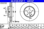 ATE Disc frana fata Mercedes Clasa B W245, Clasa A W169 ATE 24.0125-0167.1 (24.0125-0167.1)