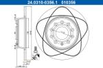 ATE Disc frana spate PowerDisc Audi A3 ATE 24.0310-0356.1 (24.0310-0356.1)