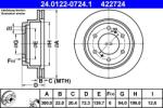 ATE Disc frana spate Mitsubishi Pajero II/III ATE 24.0122-0724.1 (24.0122-0724.1)