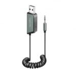 LogiLink Bluetooth 5.3 audio vevő járművekhez, 1x USB-A, 1x 3, 5 mm Aux, fekete (BT0065)
