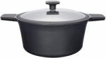 NEOKLIEN Oala Neoklein pe inductie PHHO-CS28, cu capac de sticla, 28 cm, Negru (PHHO-CS28)