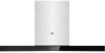Master Kitchen Hota T-shape Master Kitchen MKHD T9081ED-TouchBK/XS, design sticla neagra + inox, latime 90cm, clasa A, control slide touch, putere 800m3/h, 3 filtre aluminiu (MKHD T9081ED-TouchBK/XS) Hota