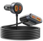 ORICO CC-98AC-BK-BP autós töltő (Szivargyújtós, hoszabbítóval, 2xUSB-A+2xUSB-C, fekete) (ORICO-CC-98AC-BK-BP) (ORICO-CC-98AC-BK-BP)