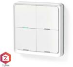 Nedis ZBWS40WT - SmartLife fali kapcsoló | Zigbee 3.0 | Falra szerelhető | Android / IOS | Műanyag | Fehér színű (ZBWS40WT)