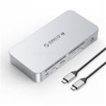 ORICO TB4-SV notebook dokkoló (Bemenet: Thunderbolt, Kimenet: HDMI/DP/3, 5mm Jack/RJ45/USB-A+C/PD85W, sötétszürke) (ORICO-TB4-SV-EP) (ORICO-TB4-SV-EP)