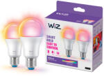 WiZ okos E27 LED, opál, 8.5 W, 806 lm, 2200-6500 K +RGB, szabályozható fehér és szín-60 W izzó helyett, 220-240 V, applikációval vezérelhető, Wi-fi, 2 db/csomag (929003601032)