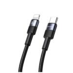USAMS SJ729USB01 1, 2m Type-C - Lightning fekete adat- és töltőkábel (SJ729USB01)