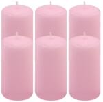 Nexos Set de lumânări pilon, 11, 5 cm, Ø 6 cm, roz, 6 buc (DK47112_SL06)