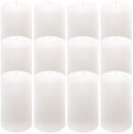 Nexos Set de lumânări rustice, 11, 5 cm, Ø 6, 8 cm, alb, 12 buc (DK47320_SL12)