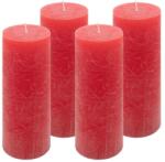 Nexos Set de lumânări rustice, 20 cm, Ø 7, 5 cm, roșu, 4 buc (DK47333_SL04)