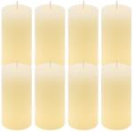 Nexos Set de lumânări rustice, 10 cm, Ø 5 cm, crem, 8 buc (DK47301_SL08)