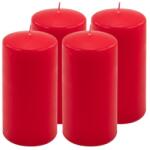 Nexos Set de lumânări pilon, 15 cm, Ø 7, 5 cm, roșu, 4 bucăți (DK47123_SL04)