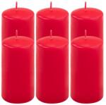 Nexos Set de lumânări pilon, 11, 5 cm, Ø 6 cm, roșu, 6 buc (DK47113_SL06)