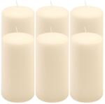 Nexos Set de lumânări tip pilon, 15 cm, Ø 7, 5 cm, crem, 6 buc (DK47121_SL06)