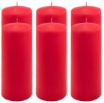 Nexos Set de lumânări stâlp, 20 cm, Ø 7, 5 cm, roșu, 6 buc (DK47133_SL06)