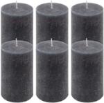 Nexos Set de lumânări rustice, 11, 5 cm, Ø 6, 8 cm, antracit, 6 buc (DK47324_SL06)