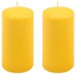 Nexos Set de lumânări stâlp, 15 cm, Ø 7, 5 cm, galben, 2 buc (DK47127_SL02)