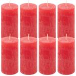 Nexos Set de lumânări rustice, 10 cm, Ø 5 cm, roșu, 8 buc (DK47303_SL08)