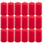 Nexos Set de lumânări pilon, 11, 5 cm, Ø 6 cm, roșu, 18 buc (DK47113_SL18)