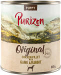 Purizon 6x800g Purizon Puppy nedves kutyatáp - Csirkefilé, vad & nyúl