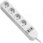 TRACON 4 Plug + 3 USB 1,5 m Switch (HSM4-2A1C-2M)