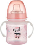 Canpol babies Cseppmentes Szilikon tanulópohár világító fogantyúval 120ml (6h+) Exotic Animals - Pink - pindurka
