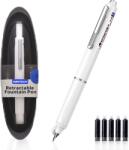 Writech Stilou retractabil Writech F corp alb cu cutie cadou si 5 patroane cerneala albastre W-784/1-E-BLUE