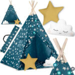 Nukido Cort indian Nukido cu șir de lumini + accesorii cadou - Star - Albastru (740121)