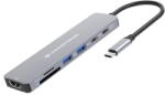 Conceptronic Docking Station CONCEPTRONIC USB-C->HDMI, 2xUSB-C, SD, TF, 100WPD 25cm gr (DONN28G)