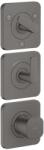 Hansgrohe Citterio C - Termosztatikus csaptelep, falsík alatti beépítéshez, 3 készülékhez, csiszolt fekete króm 49710340 (49710340)