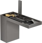 Hansgrohe MyEdition - Mosdó csaptelep Push-Open leeresztővel, EcoSmart, szálcsiszolt fekete króm/lemez nélkül 47032340 (47032340)