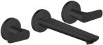Hansgrohe Citterio C - Falsík alatti mosdócsaptelep, leeresztővel, 3 nyílásos beépítés, EcoSmart, matt fekete 49071670 (49071670)
