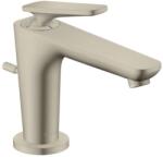 Hansgrohe Citterio C - Mosdócsaptelep leeresztővel, EcoSmart, CoolStart, csiszolt nikkel 49010820 (49010820)