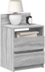vidaXL 2 db szürke sonoma színű éjjeliszekrény 2 fiókkal 40x33x60 cm (858571)