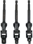 TOYA Csuklós dugókulcs adapter készlet 3 részes 1/4" Hex -> 1/4" 3/8" 1/2" négyszög CrV (YT-04641)