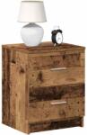 vidaXL antik fa színű éjjeliszekrény 2 fiókkal 40x36x50 cm (858799) - vidaxl