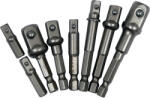 TOYA Dugókulcs adapter készlet 8 részes 1/4" Hex -> 1/4", 3/8", 1/2" négyszög CrV (YT-04639)