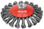 TOYA Döntött sodrott körkefe M14 125 mm inox (YT-4764) - vasasszerszam