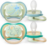 Philips AVENT SCF376/18 Ultra air játszócumi éjszakai 0-6hó, fiús (2 db)