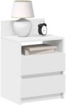 vidaXL 2 db fehér éjjeliszekrény 2 fiókkal 40x33x60 cm (858561)