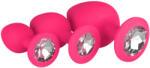 EasyToys - анален плъг сет с кристали - розов - lovesexshop